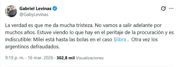 levinas tuit milei