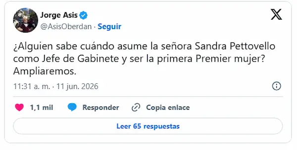 jorge asis tuit vaticinio