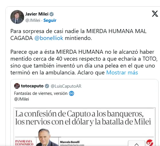 milei vs bonelli